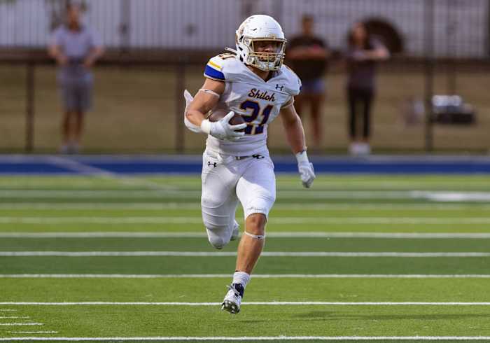 Shiloh Christian's Bo Williams ran for nearly 400 yards and six touchdowns at Little Rock Christian on Friday. (Photo by Tommy Land).